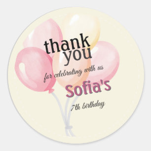 Simple personalized birthday sticker Balloon