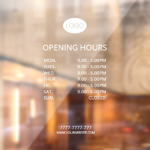 Simple Personalized Business Opening Hours Logo