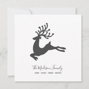 Simple Personalized Deer Holiday Card