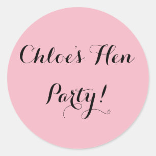 Simple Personalized Hen Do Classic Round Sticker
