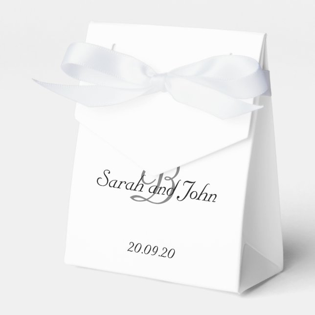 Simple Personalized Monogram Wedding Favor Box (Front Side)