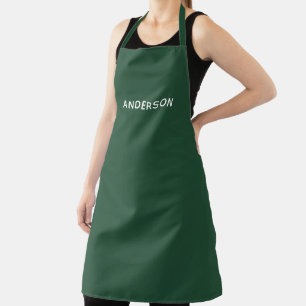 Simple Personalized Name Monogram Elegant Custom Apron