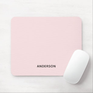Simple Personalized Pink & Name Monogram   Elegant Mouse Pad