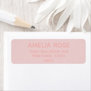 Simple Personalized Quartz Pink on Pink Return Address Label