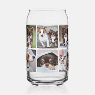 Simple Pet Dog 12 Photo Collage Can Glass