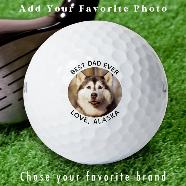 Simple Pet Dog Photo Personalised Golfer  Golf Balls (Creator Uploaded)