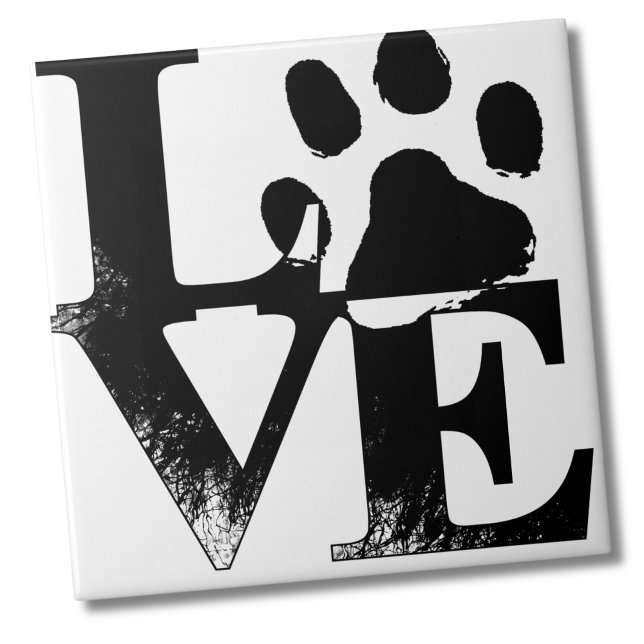 Simple Pet Love Paw Ceramic Tile (Creator Uploaded)