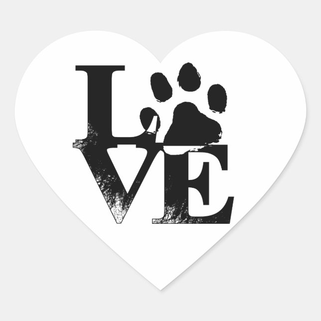 Simple Pet Love Paw Heart Sticker (Front)