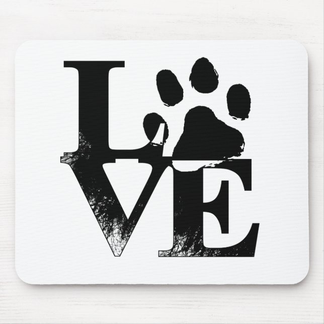 Simple Pet Love Paw Mouse Pad (Front)