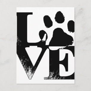 Simple Pet Love Paw Postcard