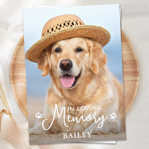 Simple Pet Memorial Personalised Dog Photo Thank You Card