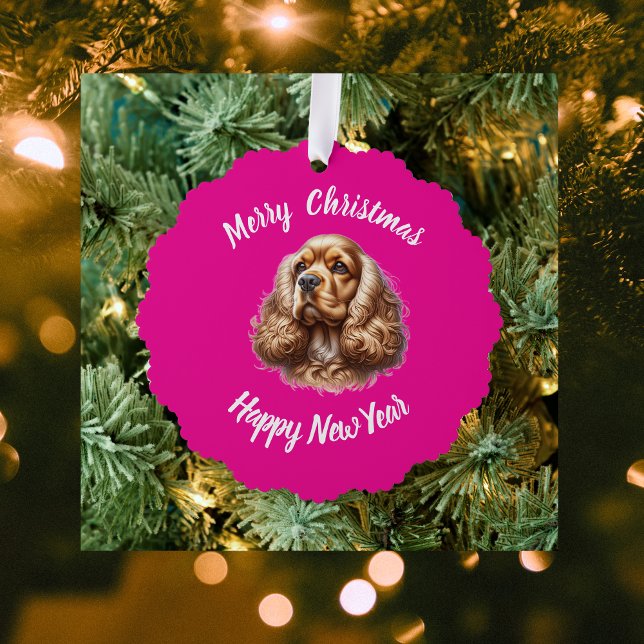 Simple Pet Paper Ornament Card Personalise (Elegant Pet Photo and Text Paper Ornament)