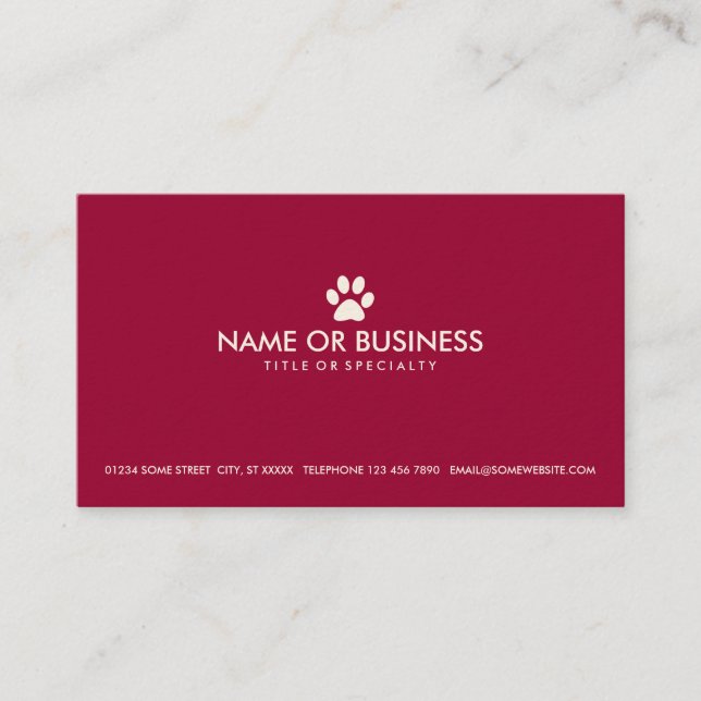 simple pet paw business card (Front)