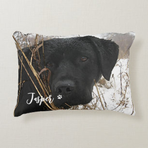 Simple Pet Photo Personalised Paw Print Dog Lover Decorative Cushion