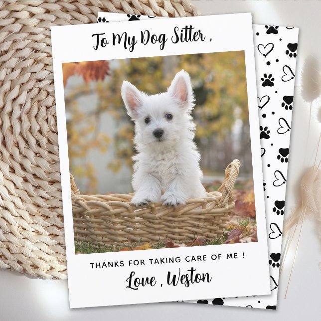 Simple Pet Sitter Custom Dog Puppy Photo Thank You Card (Creator Uploaded)
