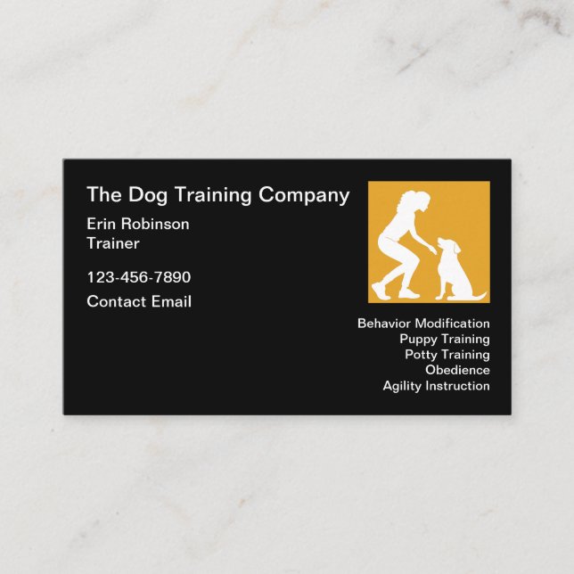 Simple Pet Training Theme Business Cards New (Front)