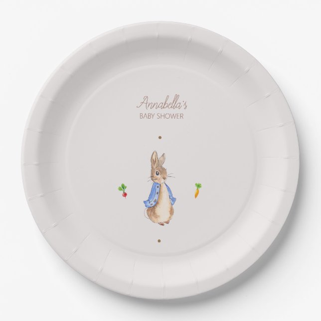 Simple Peter the Rabbit Paper Plate (Front)