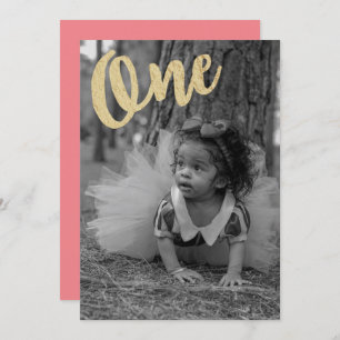 Simple Photo 1st Birthday Invitation
