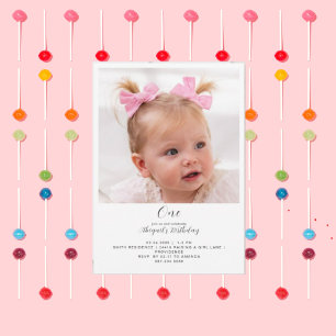  Simple Photo 1st Birthday Party Invitation