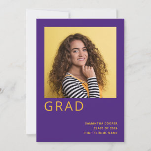 Simple Photo 2022 Graduation Purple Announcement