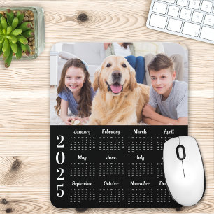 Simple Photo 2025 Calendar Custom 12 Month Modern Mouse Pad