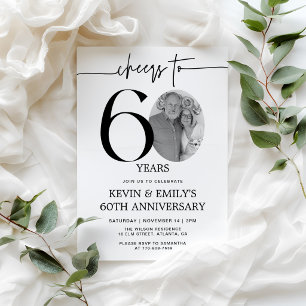 Simple Photo 60th Anniversary Invitation