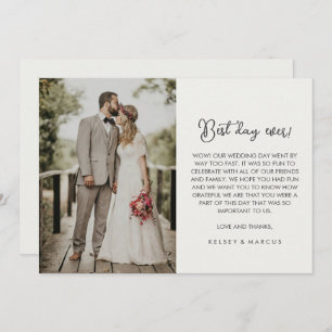 Simple Photo "Best Day Ever" Wedding Thank You 