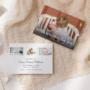 Simple Photo Birth Announcement Christmas Card
