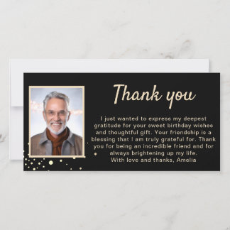 Simple Photo Birthday Thank You Card