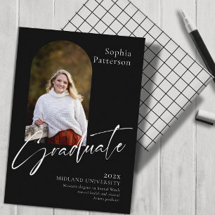 Simple Photo Black and White Announcement