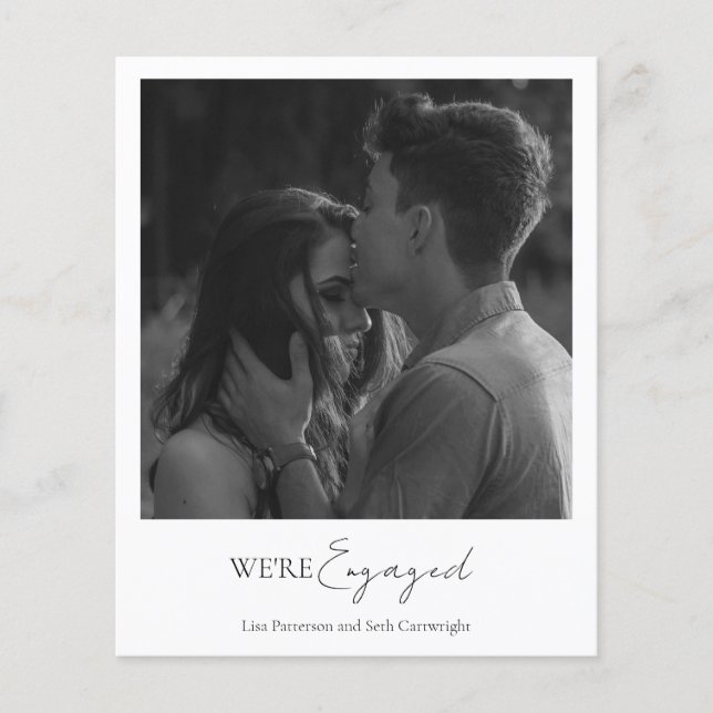 Simple Photo Budget Engagement Party Invitation (Front)