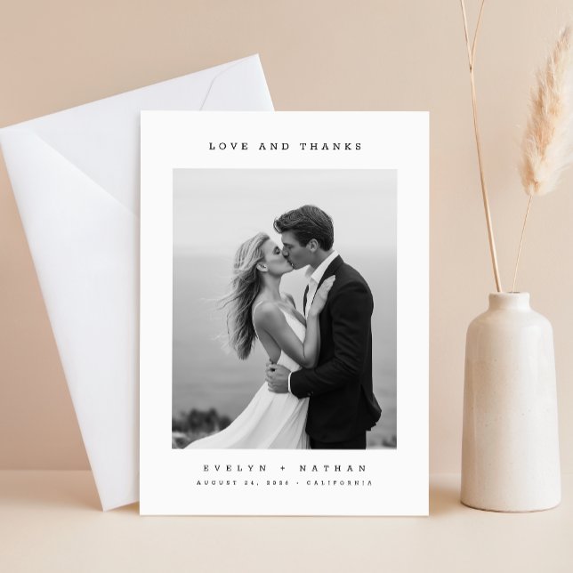 Simple Photo Budget Wedding Thank You Card W Note (Creator Uploaded)