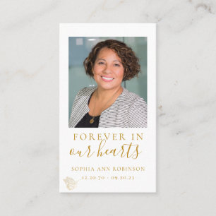 Simple Photo Butterfly Funeral Prayer Card