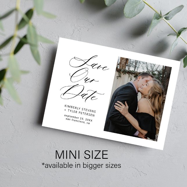 Simple photo chic elegant script wedding save the  card (Creator Uploaded)