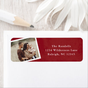 Simple Photo Christmas Card Return Address Return Address Label
