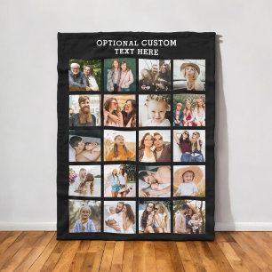Simple Photo Collage 20 Picture Personalised Fleece Blanket