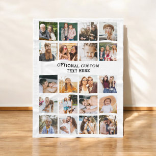 Simple Photo Collage 20 Picture Personalised Fleece Blanket