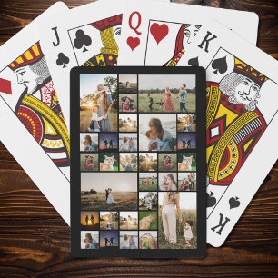Simple Photo Collage Custom Playing Cards