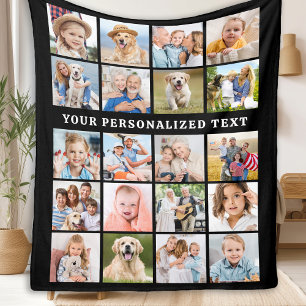 Simple Photo Collage Customised Cute 20 Picture Fleece Blanket