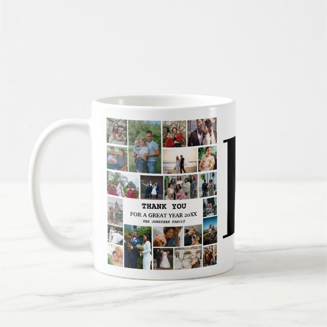 Simple Photo Collage | Family Monogram Keepsake Coffee Mug (Left)