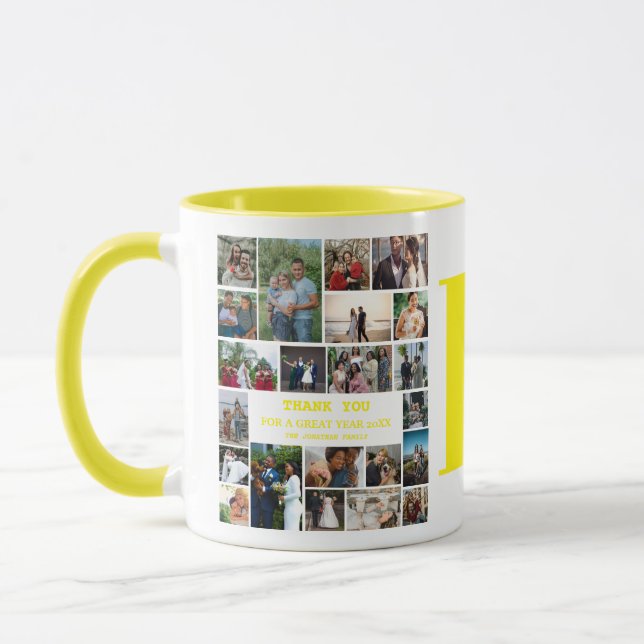 Simple Photo Collage | Family Monogram Keepsake Mug (Left)
