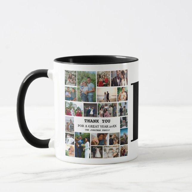 Simple Photo Collage | Family Monogram Keepsake Mug (Left)