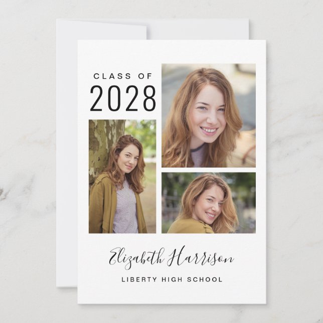 Simple Photo Collage Graduation Announcement (Front)