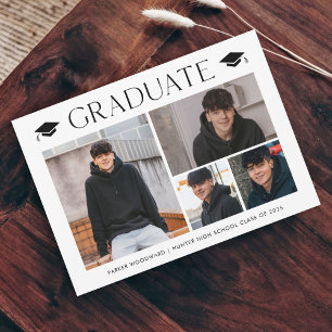Simple Photo Collage Graduation Invitation
