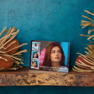 Simple Photo Collage Modern Graduation Plaque