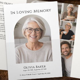 Simple Photo Collage Order of Service Funeral Tri-Fold Programme