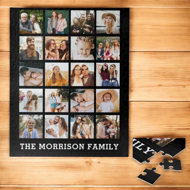 Simple Photo Collage Personalised Instagram Family Jigsaw Puzzle (Creator Uploaded)