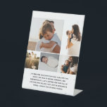 Simple Photo Collage With Custom Message Pedestal Sign<br><div class="desc">Select 5 beautiful photos of the children and the family to create this beautiful greeting card. It comes with the message: "It's been one year since our child came into this world. One year of dreams, memories, and experiences that will last a lifetime. One year full of emotions and feelings...</div>