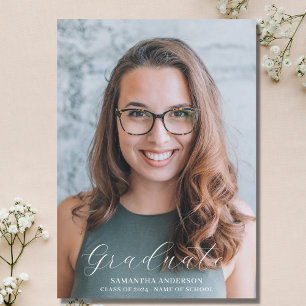 Simple Photo College Graduation Announcement