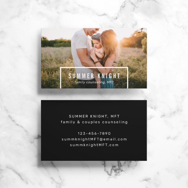 Simple Photo Counsellor Marriage Family Therapist Business Card (Creator Uploaded)